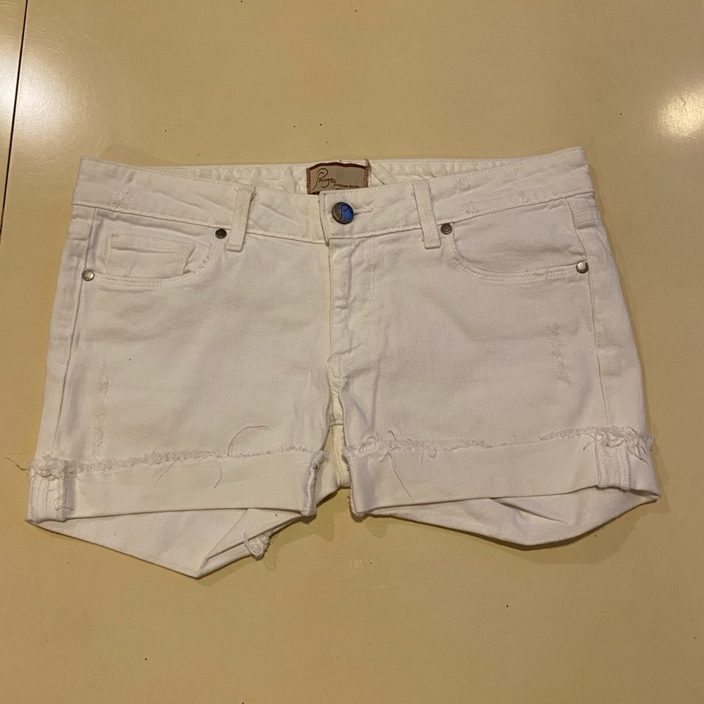 White jean shorts